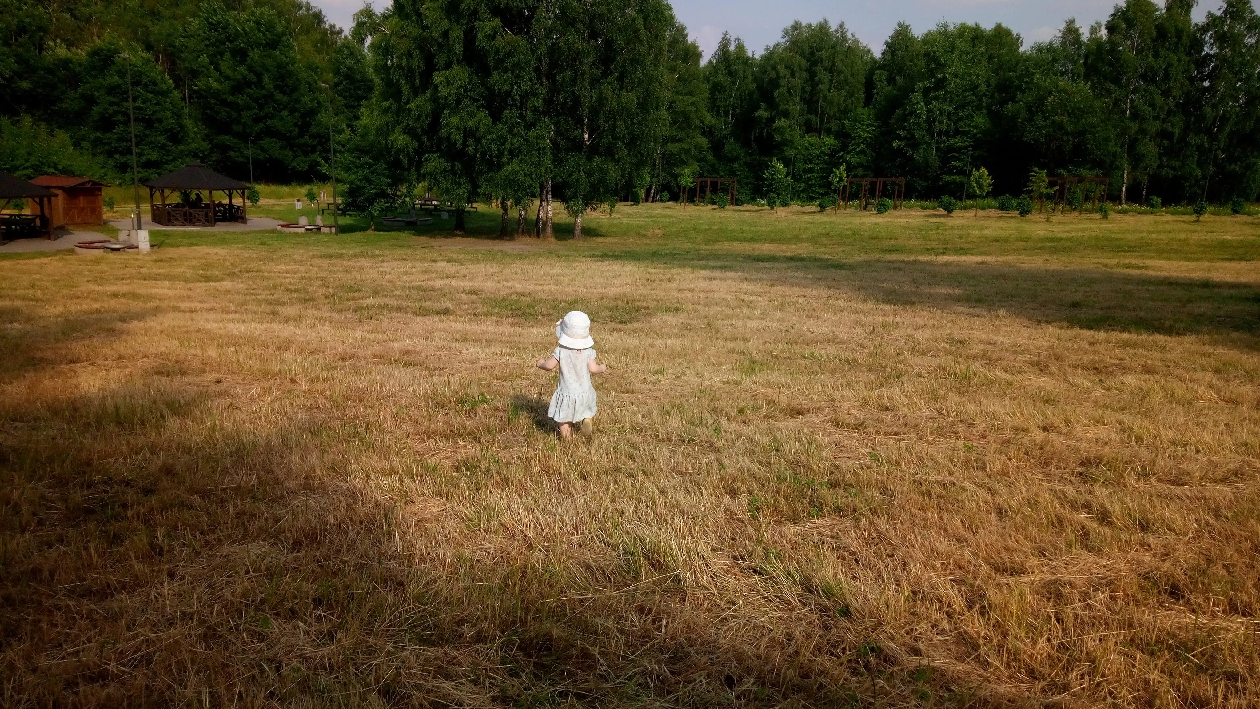 Dziecko spacerujące na polu